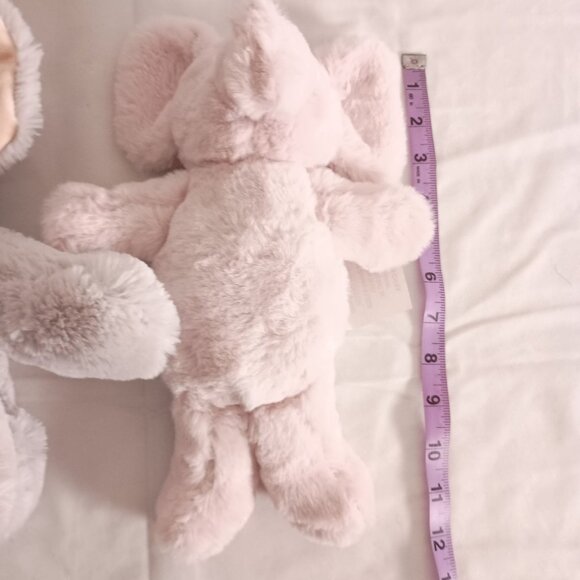 Silverone Set of 2 Plush Elephants Pink Gray Soft Stuffed Animals Kids Gift - Picture 6 of 11
